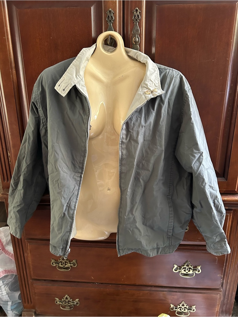 Men's Interchangeable Windbreaker Jacket with Contrast Collar - Unbranded